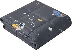 anfie Weighted Blanket (40"x60" 5lbs), Weighted Blanket Cooling Blanket for Resting,Throw Size Breathable Blanket with Premium Glass Bead(Space Grey)