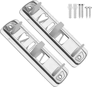 Sliding Closet Door Floor Guide for N 6560 3/4" to 1-3/8" Sliding Door Guides, Adjustable Stamped Steel Sliding Closet Door Hardware 2 PackWhite (White-2 Pack)