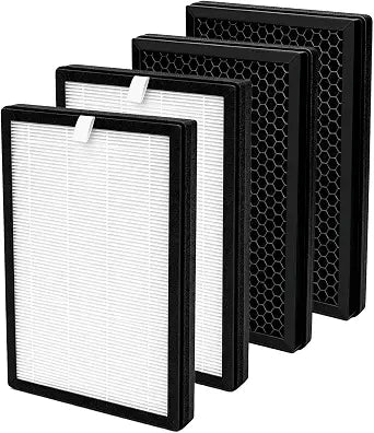 4 Pcs C3500 Replacement Filters Compatible with LUFTRUM C3500 Air Purifier, H13 True HEPA Filtration with Activated Carbon Layer, 3-Stage Air Purifier Filter Replacement, Comfortable Air Environment