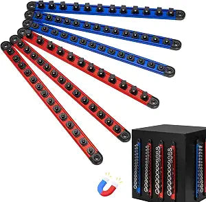 6PC Magnetic Socket Organizer Set, 1/2" 3/8" 1/4" Drive