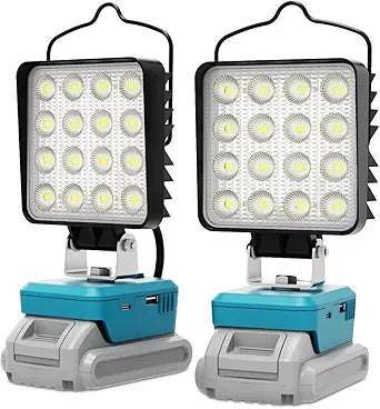 2 PCS LED Work Light for Makita 18V Battery,Battery Light for Makita 18v Tools Portable Outdoors Flood Lighting