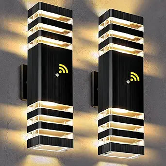 LED Square Up & Down Wall Lights 2 Pack 15inch,Outdoor Wall Lights 3000K Aluminum Body Waterproof IP65 Exterior Light Fixtures Wall Mount, Up Down Porch Lights Outdoor for House Porch Garage