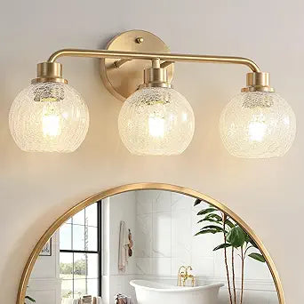 Bathroom Light Fixtures Gold Vanity Light 3 Light Brushed Brass