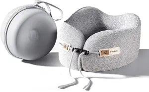 Travel Neck Pillow for Airplane, Premium Memory Foam 360 Ergonomic Support for Sleeping on Long Flights, Compact Portable Sleep Essential with Comfortable Cover for Cars, Office Naps & Home Use