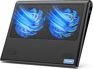 TECKNET Laptop Cooling Pad - 12"-15.6" Laptop Cooler with Quiet Cooling Fan