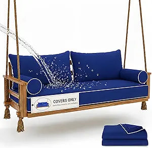 Outdoor Twin Size Mattress Cover for Swing Bed, 6inch Twin Size Outdoor Porch Swing Bed Cushion Cover,Fitted Sheet Covers Daybed Cushion Bolster Pillow, Only Covers