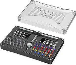 Ratchet Screwdriver Set, 74 in 1 Magnetic Screwdriver Set with Detachable T Handle, Precision Repair Tool Kit for Furniture Assembly, Computer, Bicycles, Appliance, Watch, Doorbell, Camera, DIY