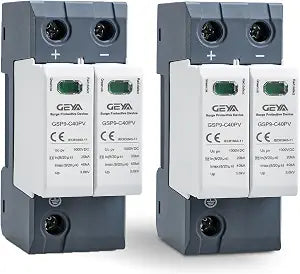 1PCS 2P 40KA Voltage Surge Protector DC 1000V Solar PV Lightning Arrester Device for Rv, Home Lightning Protection System 35mm DIN Rail Mount