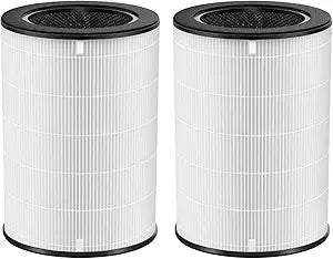 2 Pack AP-T45 AP-40FT Filters Replacement,True HEPA Filter Compatible with Homedics Total Clean 5-in-1 Air Cleaner Purifier AP-T40FL,AP-T40WT,AP-T40WTAR,AP-T45,AP-T45-BK,AP-T45-WT,Part #1461901
