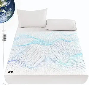 L'AGRATY Grounding Sheets Queen-Cooling Fiber with 10% Pure Silver Grounded Fitted Sheet Relieves Pain Used for Healthy Sleep Therapy-White