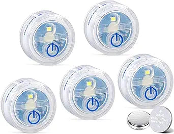 LUXPRO Waterproof Micro LED Puck Lights for Under Cabinet Lighting, 5 Pack