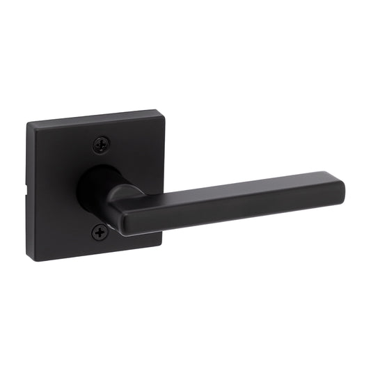 Kwikset Halifax Square Dummy Lever Doorknob Matte Black - Single Lever