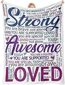 Super Soft Hug Blanket, Get Well Soon Gifts Blanket for Women After Surgery, Inspirational Gifts & Cancer Care Gifts for Women, Thinking of You Gifts for Friend Sister Coworker 60"x80" Rainbow