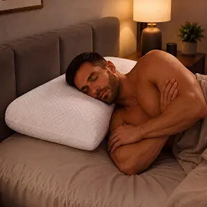 Sintuff 7 Inch High Loft Side Sleeper Pillow, Firm Memory Foam Pillow for Fitness Enthusiast, Broad Shoulders and Large Frames, Neck Shoulder Pain Relief, Thick High Profile with Washable Cover