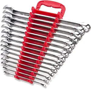 Max Torque 15-Piece Premium Combination Wrench Set, Chrome Vanadium Steel, Long Pattern Design | Include Metric Sizes 8, 9, 10, 11, 12, 13, 14, 15, 16, 17, 18, 19, 20, 21, 22mm with Storage Rack