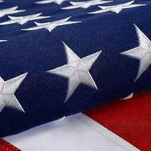 Cotton American Flag 4x6ft Ultra Durable for Outside, TearProof Fabric, Embroidered Stars, Brass Grommets, Perfect for Outdoor US Flag, Show Your Patriotism with Long-Lasting Quality
