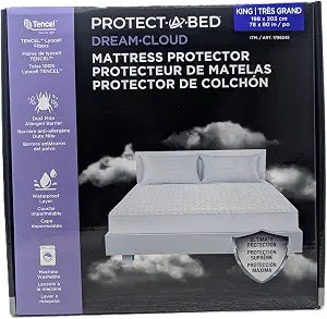 Protect-A-Bed Mattress Protector  Waterproof, Breathable, Tencel Lyocell Top  Available in Queen & King Sizes (King)