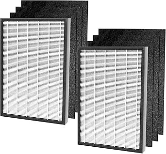 2 Set MPHELW-P339 Replacement Filter for HEAPETS P339 Air Purifier, 3-in-1, 2 Pack H13 True HEPA with High efficiency Activated carbon and 6 Pack Carbon Pre-Filter