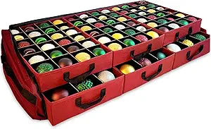 612 Vermont Flat Under Bed Ornament Storage Holds 108 Ornaments, 72  3 and 36  4 Ornaments (SB-40060-VT)