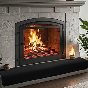 BALAPET Thick Memory Foam Fireplace Baby Proofing, 90x14 in Soft Fireplace Cover Hearth Cushion Baby Proof, Velvet Protectors for Children Proofing, Edge Protector(Black,14x90in)