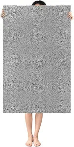 Shower Mat Non Slip: 47.2 x 31.5 Inch Extra Large Shower Mats for Inside Shower with Drain Hole - Soft PVC Loofah Anti Slip Shower Stall Mat for Walk-in Shower and Bathroom, Quick Drying