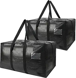 Heavy Duty Extra Large Moving Bags,58 Gallon Jumbo Packing Bags,Huge Moving Storage Bags with Strong Zippers & Carrying Handles,Reusable Big Moving Storage Bags for College Dorm Travel 2Pack