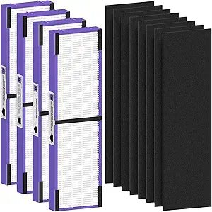 FLT4850PT Filter B Pet Replacement Compatible with G-Guardian AC4825, AC4300, AC4900, AC4825DLX, AC4850, CDAP4500 Air Purifier, 4 High efficiency Filters + 8 Activated Carbon Pre-Filters, Purple