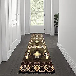Flash Furniture Mohave Traditional Southwestern Style Area Rug - Rustic Sage Accent Rug - 2' x 7' - Olefin Fibers with Jute Backing