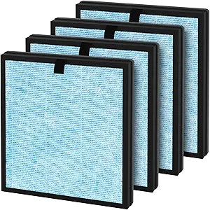 4 Packs AP303 AP304 Replacement Filter Compatible with DAYETTE ∩╝ FRESHDEW AP303 AP304 Air Cleaner Purifier, Designed for Smoke Wildfire, Odor Absorber Filter