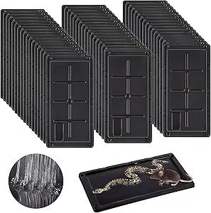 Qualirey 48 Pack Rat Glue Traps 10x5 Inch, Pre-Baited Heavy Duty Sticky Traps for Rats Mice Snakes Roaches, Large Adhesive Glue Boards with Peanut Scent, No Touch Disposal, Indoor Outdoor (Black)