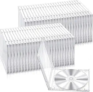 LEIFIDE 50 Piece 10.4 mm Plastic Cd Jewel Case Clear Single DVD Disc Case Standard Cd DVD Cover for Protection Replacement(Clear)