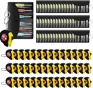 Jutom 84 Pcs Mini Screwdriver Tape Measure Keychains Set Mini Tool Set Father's Men Gifts Bulk for Adult Tool Party Favors