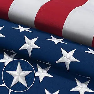 American Flag 5x8 Ft for Outside Longest Lasting- Ultra Durable, Tear-Proof Heavy Duty Spun Polyester US USA Flags - Fade Resistant, Embroidered Stars, Sewn Stripes, Brass Grommets - Outdoor Decor