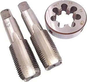 Yodaoke HSS M27 x 2mm Taper and Plug Tap and M27 x 2mm Die Metric Thread Right Hand