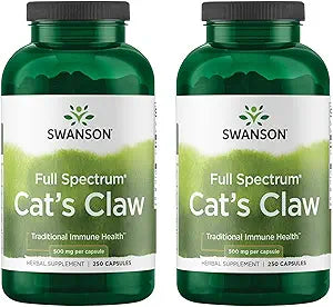 Swanson Full Spectrum Cat's Claw - Antioxidant Support - Movement & Flexibility Support 500 mg 250 Capsules (2 Pack)