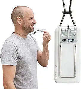 AirTamer A302 | Small Personal and Portable Air Purifier | Lithium Battery Operated | New Electrostatic Purification Technology, Proven Performance, Metal Travel Case
