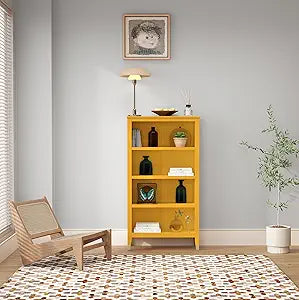 Bookcase with 4 Shelves - Medium - B308 (Mustard)