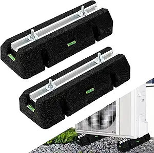 2PACK Mini Split Pad for 9000-36000BTU, Shockproof Rubber Floor Mounting Base Pad Heavy-Duty Air Conditioner Pad Kit Max Load 1200 Lbs for Outdoor Condenser Units (2PACK 9000-36000BTU)