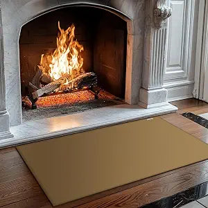 Hearth Rugs for Fireplaces Fire Resistant,48x28 inches Fireproof Fireplace Mat Hearth Area Rug, Fire Retardant Hearth Pad for Wood Stove Fireplace Brown