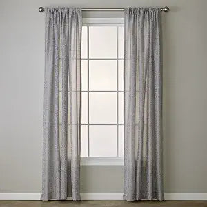 SKL Home Soft Swirl Light-Filtering Window Curtains, 63 Inch Length, 2 Panel Set, Gray