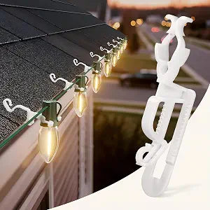 Christmas Light Clips, Shingle Gutter Clips for C7 C9 Lights, 100 Pack