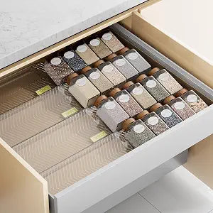 PanPanPal Spice Drawer Organizer, 8 Pack Clear Seasoning Organizer Rack