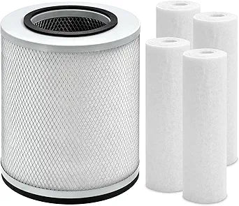 FR200 Replacement Filter Compatible with Austin Air Healthmate Plus Junior & Junior Air Purfier HM200 HM205 with 4 White Pre-Filter, Compared to Part # FR200 FR205