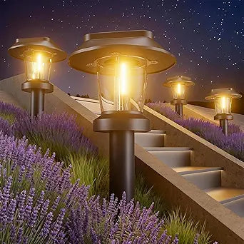Solar Pathway Lights Outdoor - 8 Pack Solar Powered Garden Lights Waterproof IP65, Decor Landscape Lighting with Three Lighting Modes for Yard, Lawn, Walkway, Driveway, Warm White