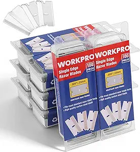 WORKPRO 800-Pack Single Razor Edge Blades, Industrial Scraper Razor Blades, High Carbon Steel One Edge Razor Blades