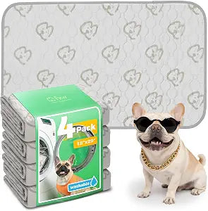 FXW Washable Pee Pads for Dogs, Leak-Proof & Non-Slip, Specifically Designed for Potty Training, 29"  18" Rectangle, Khaki, 4 Packs