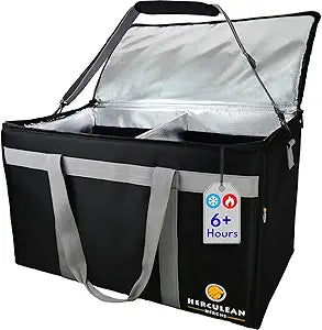 Herculean Premium Insulated Food Delivery Bag with YKK Zipper  Large Commercial Catering Bag for Food Transport  Hot and Cold Thermal Food Bag  Ultra Durable Hot Food Carriers for Takeaway Delivery