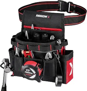 ARROW Tool Belt Heavy-Duty, Electrician Tool Pouch with 10 Pockets