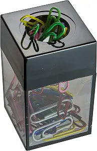 Officemate Magnetic Paper Clip Dispenser, Holds 100 Paper Clips (Not Included), Smoke-Colored Desk Organizer for Office Accessories, Supplies and Classroom Organization, Dispenser Only