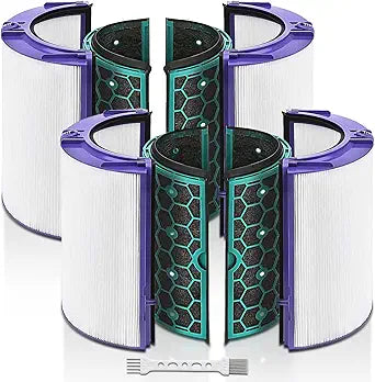 Katerelis 2 Pack Replacement True Filter for Dyson TP04 TP06 TP07 TP09 TP10 HP04 HP06 HP07 HP09 HP10 PH01 PH02 PH04, Fan Sealed Two Stage 360┬░ Filter System Pure Cool & Activated Carbon